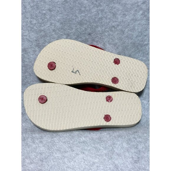 Havaianas Flip Flops Disney Mickey Mouse Minnie Youth Size 2Y Sandals Red Green - Picture 2 of 4